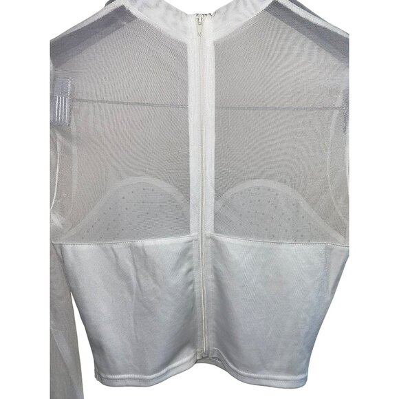 Milk & Honey Sheer Long Sleeve Rhinestone Embellished Cropped Top - Size S - Picture 5 of 7